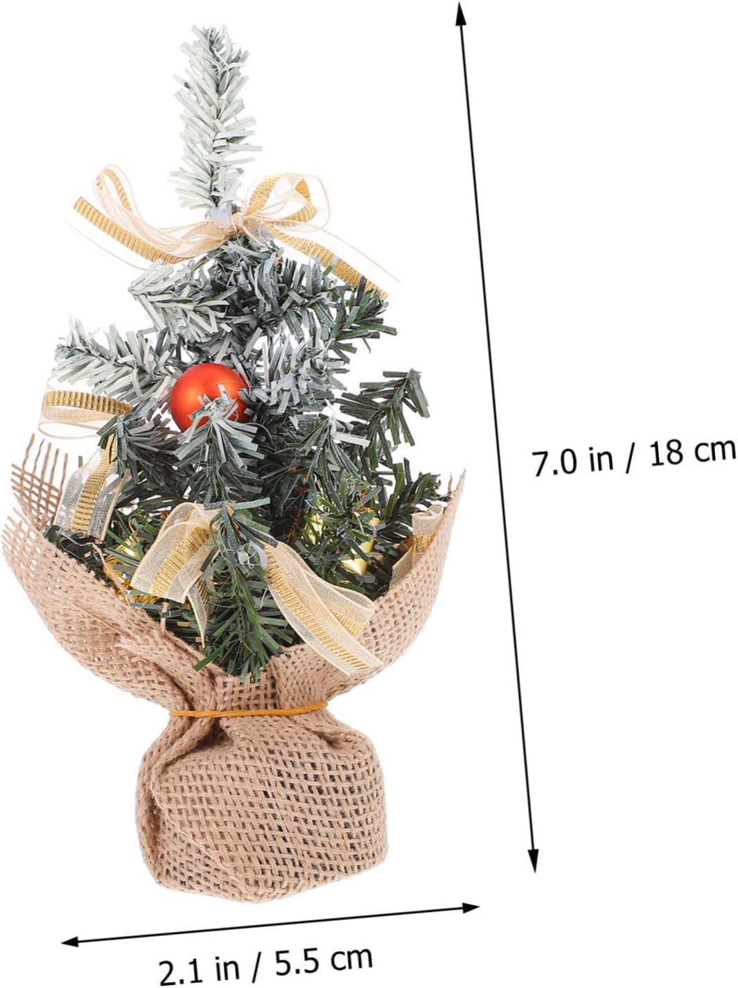 2pcs Christmas Tree Decor Cute Desktop Ornament Holiday Decoration Table Centerpiece for