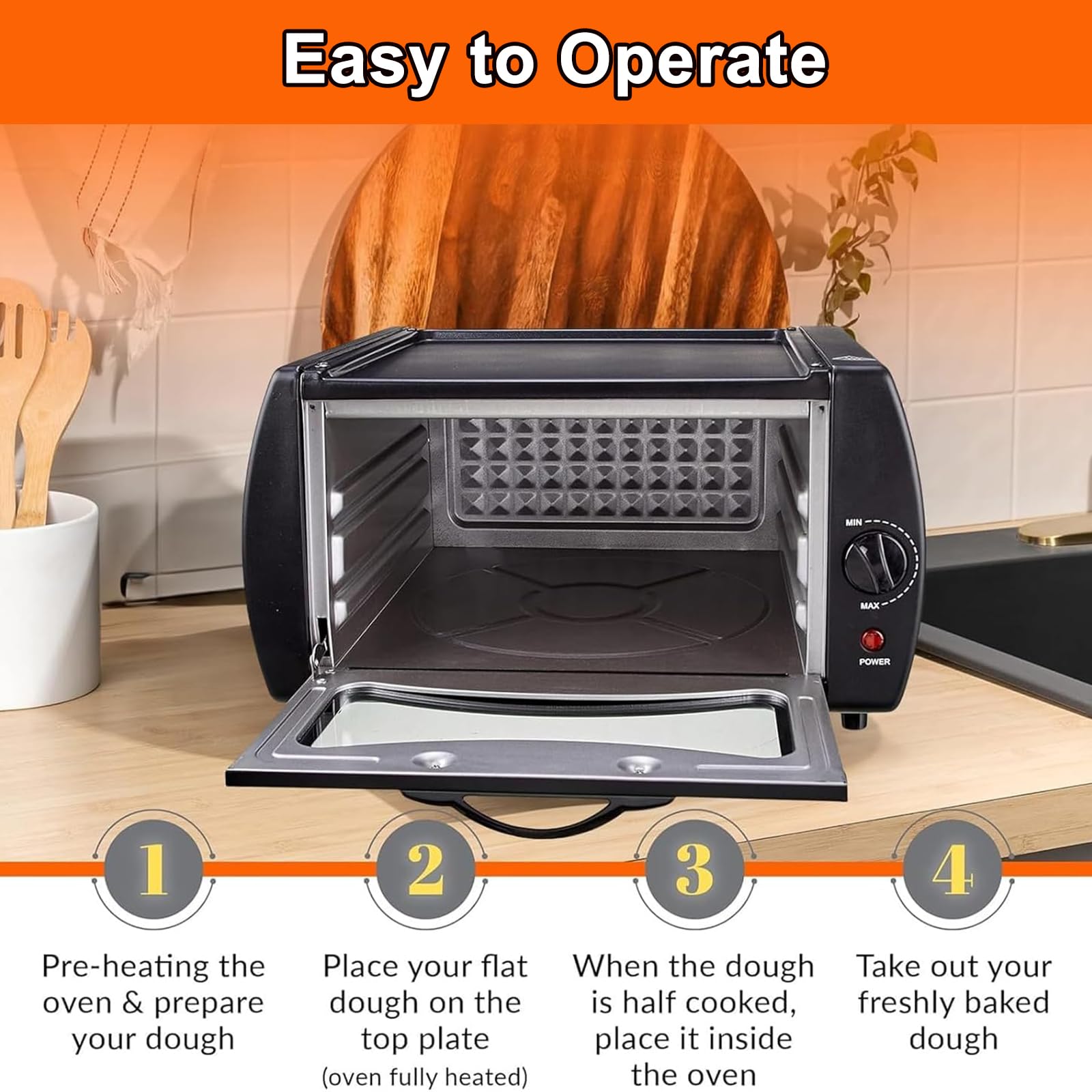 Four Tandoori 2 en 1, Four Tandoori électrique 2100 W, Mini-Machine à Pizza 15 L, Contrôle De Température De 122 ° F à 752 ° F, pour La Maison Et Les Plats à Emporter