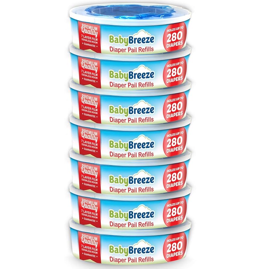 Nappy Bin Refill, 4pcs Diaper Pail Refill Bags, Scented Refills Diaper Pail Disposal Sacks Holds 1040 Newborn Diapers Compatible With Genie/Munchkin/Angel Care- Blue Special Trash Can Replacement Bag