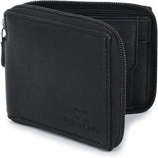 Dezire Crafts Men Formal, Casual Round Zip Artificial Leather Wallet (6 Card Slots) (Black)