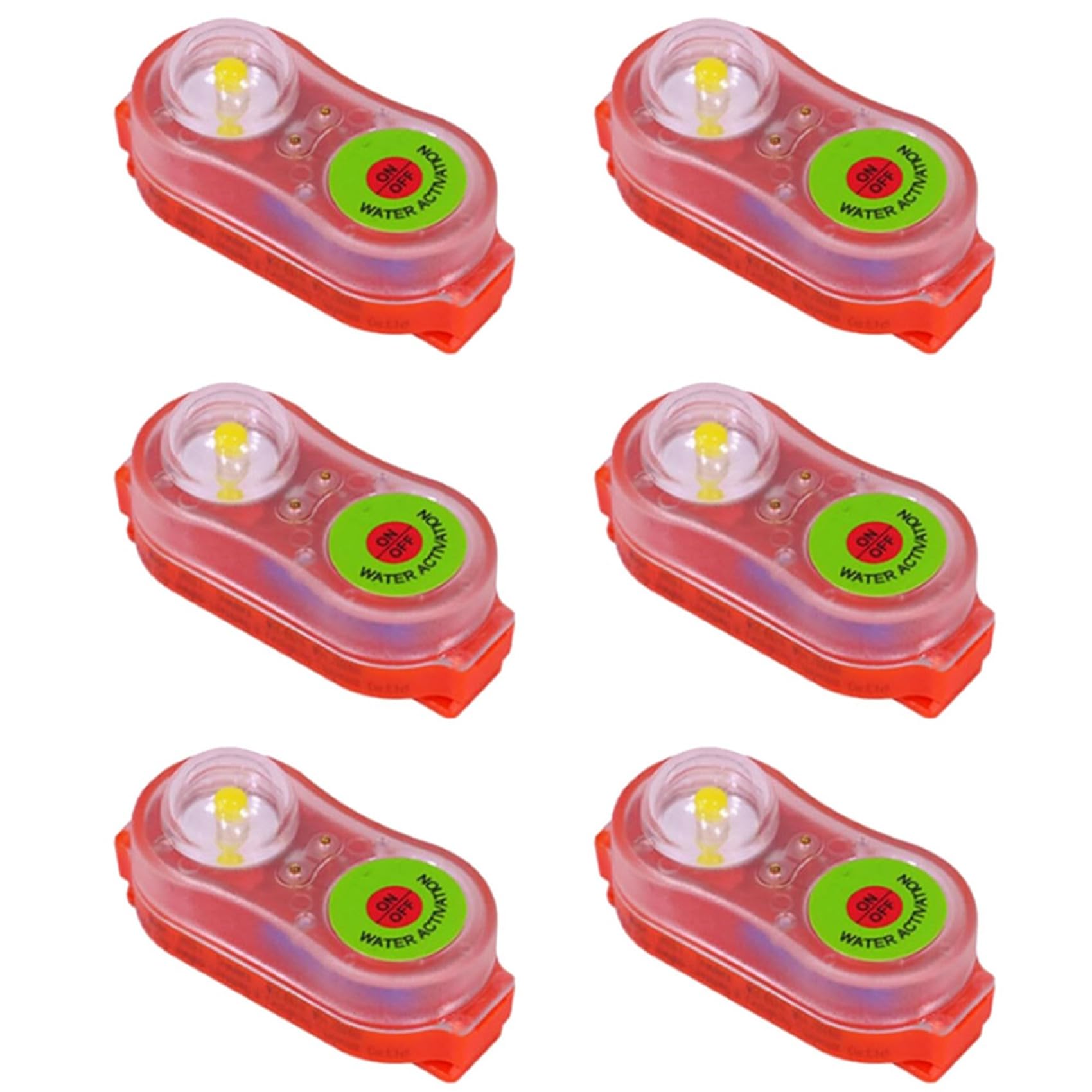 6er-Pack Rettungswestenlichter, Automatisches Ortungs-Rettungswesten-Blitzlicht, Marine-Bootsfackeln, LED-Sicherheits-Überlebensausrüstung A
