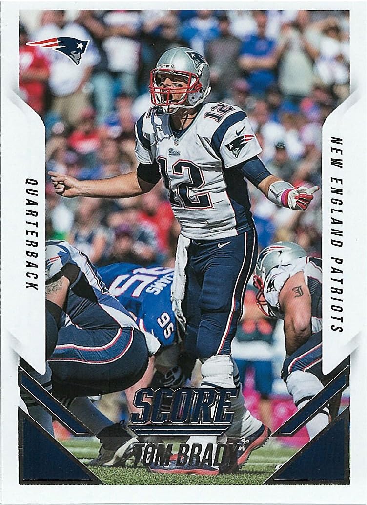 Tom Brady 2015 Score NFL Football Card Number 6 Picturing Him in His White Patriots Jersey 6 Tom Brady M (Mint)