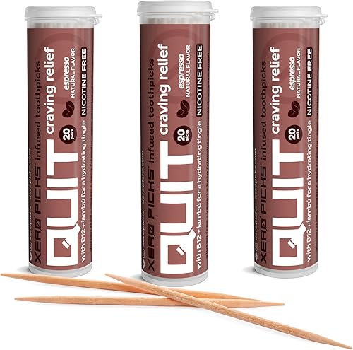 Miniatura 8 de Xero Picks Palillos de dientes con sabor infundido para ayudar a dejar de fumar, sin nicotina (paquete variado de café, paquete de 4) sin OMG Kosher