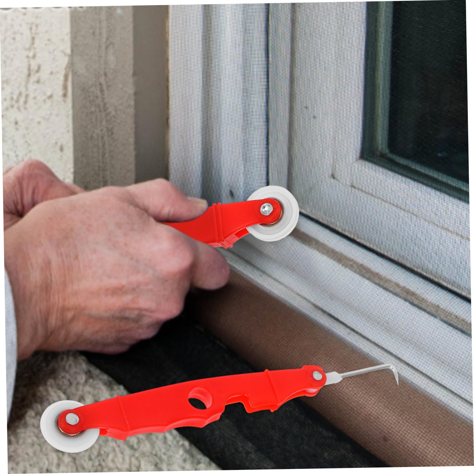 LIFKOME Reparaturset Fliegengitter Werkzeugsatz mit Aluminiumdruckleiste Spline Roller Haken Satz für Fenster und Türbildschirme Handwerker Heimwerker Zubehör