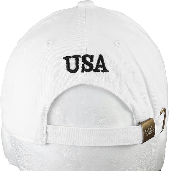 Falari USA Flag Embroidered Baseball Cap, Low Profile Adjustable Dad Hat, 100% Cotton, Pre-Washed