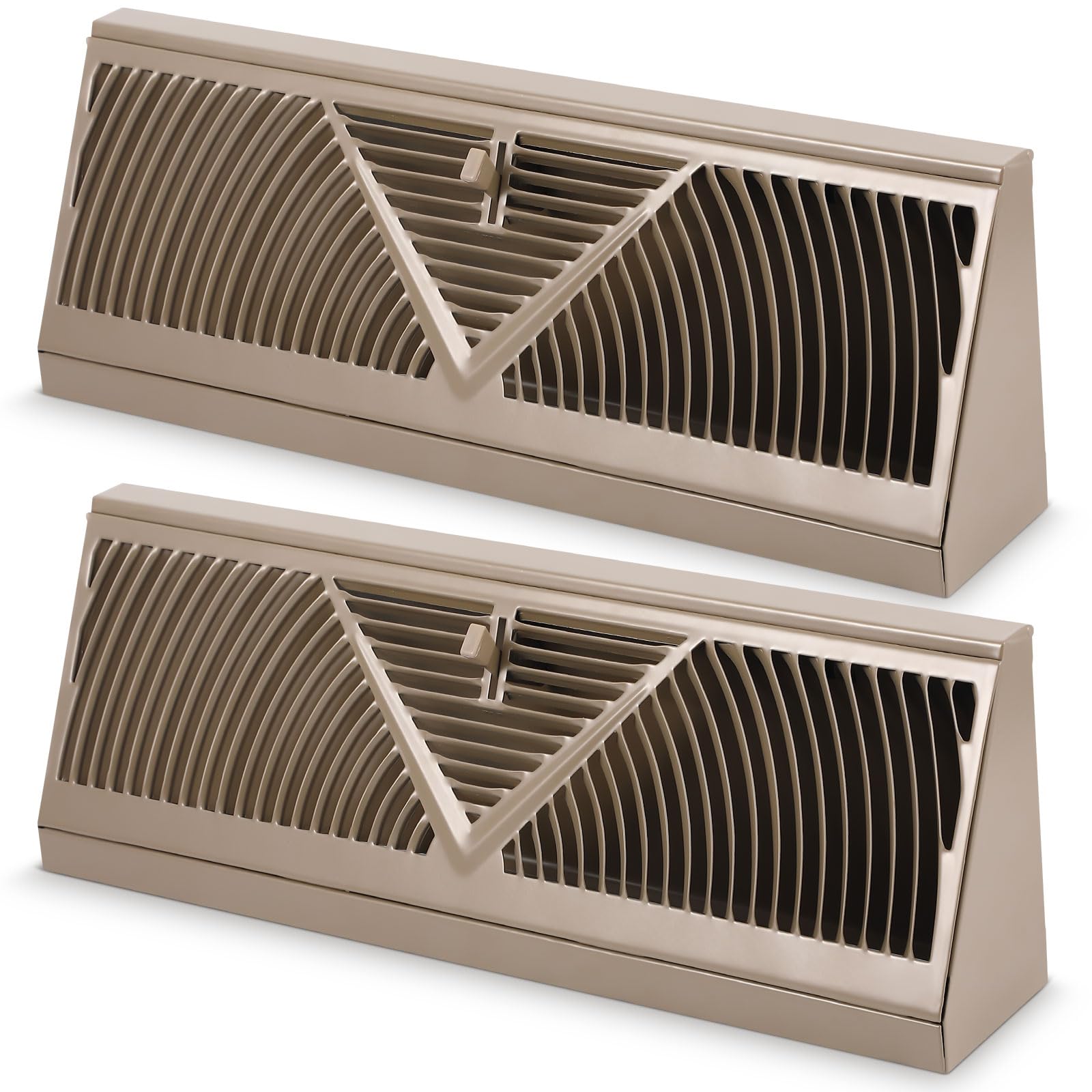 Yaocom Paquete de 2 cubiertas de ventilación de 15 pulgadas para zócalo, tamaño de apertura de conducto para el hogar, piso, pared, zócalo, cubiertas de aire, difusor de zócalo de piso (marrón)