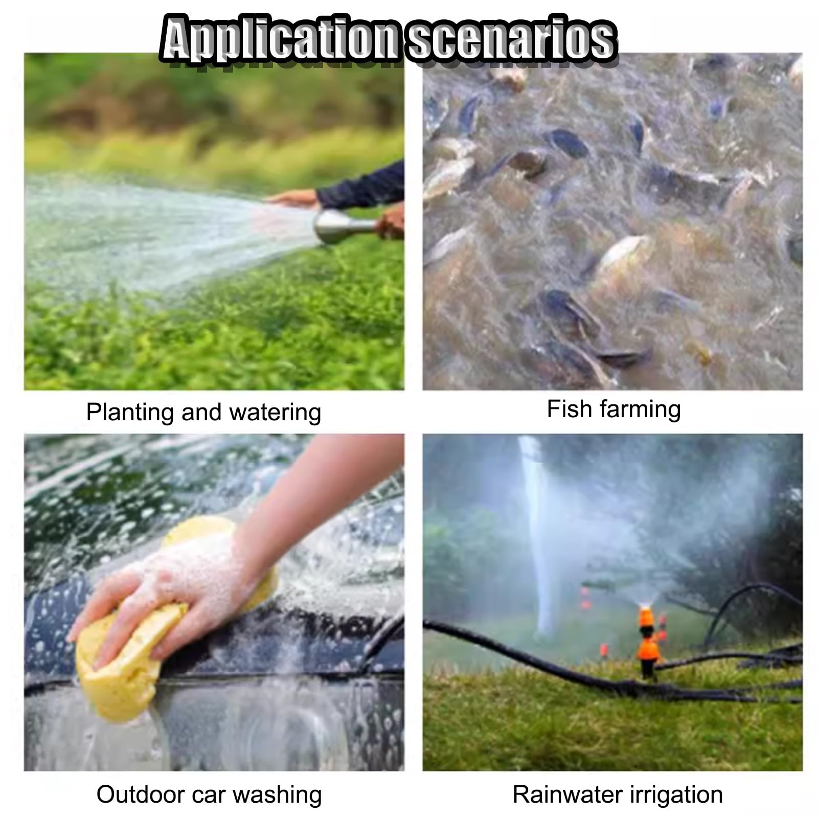 Serbatoio d'Acqua Portatile da 1000 Litri, Serbatoio di stoccaggio dell'Acqua da Giardino, Sistema di Raccolta dell'Acqua piovana, grondaia per terrazze, patii, Giardini Esterni