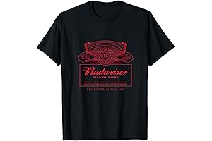 Classic Budweiser Can Label T-Shirt: Essential for Beer Enthusiasts