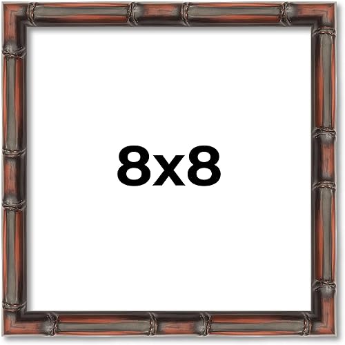 8x8 Brown Bamboo Real Wood Picture Frame Width 0.75 Inches  Interior Frame Depth 0.5 Inches  Bornea Bamboo Photo Frame Complete with UV Acrylic,