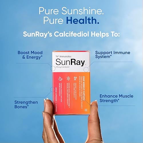Miniatura 2 de Immunotec Sunray  Calcifediol 75 mcg  Advanced Form of Vitamin D  Once a Week Dose  Superior Absorption - Fast Acting
