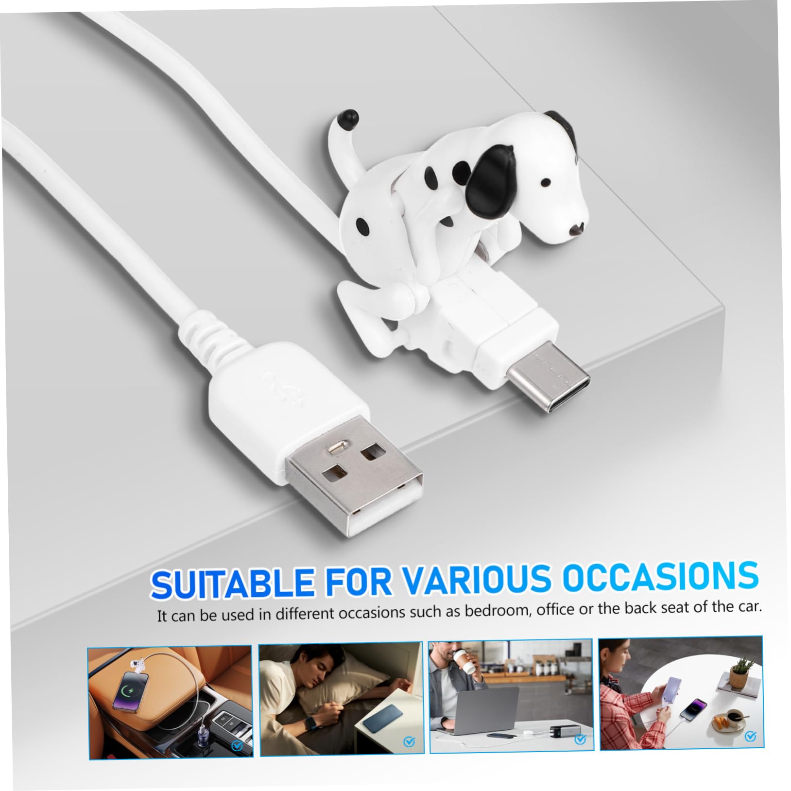 Gadpiparty 5piezas Cargador Type-c Divertido Diseño De Perro Movible Cable De Carga Rápida y Duradero Para Dispositivos Usb Accesorio Creativo y Práctico Para