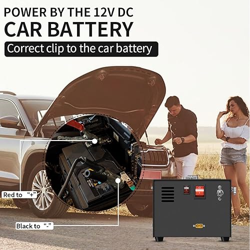 Vista 23 de TUXING Compresor de aire PCP de 4500 PSI, compresor PCP portátil, 12 V CC 110 V/220 V AC PCP Airgun compresor de parada automática, adaptador