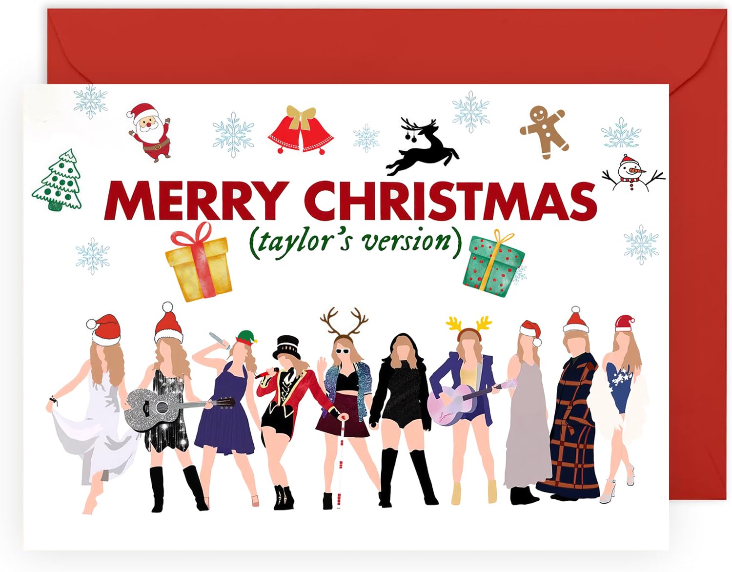 Byqone Singer Merry Christmas Card for Fans,Funny Foldable Birthday Card for Christmas Day for Singer Fans,With Envelope