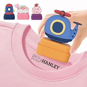 Name Stamp for Clothing Kids-Kindergarten Stamp-Custom Name Stamp-Cartoon Stamps for Boys and Girls-4 Styles and 36 Cartoon Patterns