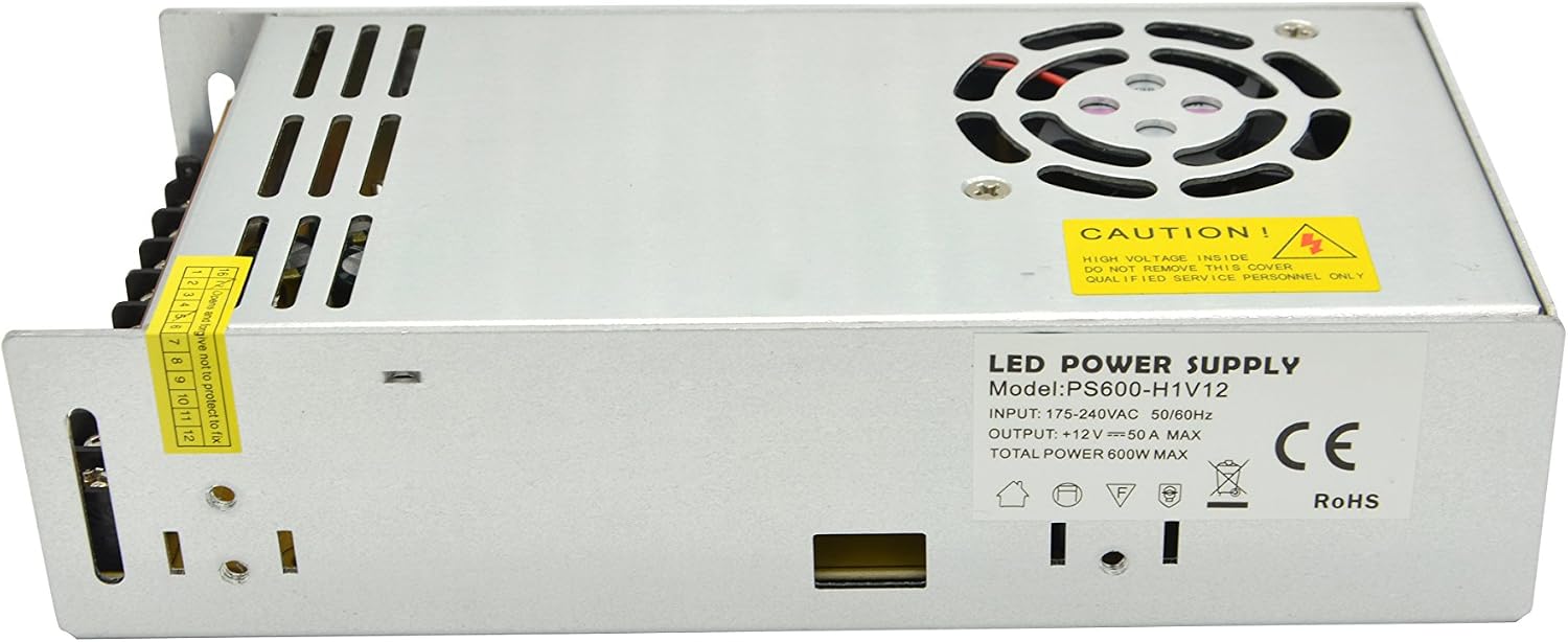 Dapenk 12v Power Supply Driver Transformer 240v To 12v Dc Power Supply Led Driver Light Adapter Light Converter Aluminum Shell (PS600-12V) - Image 4