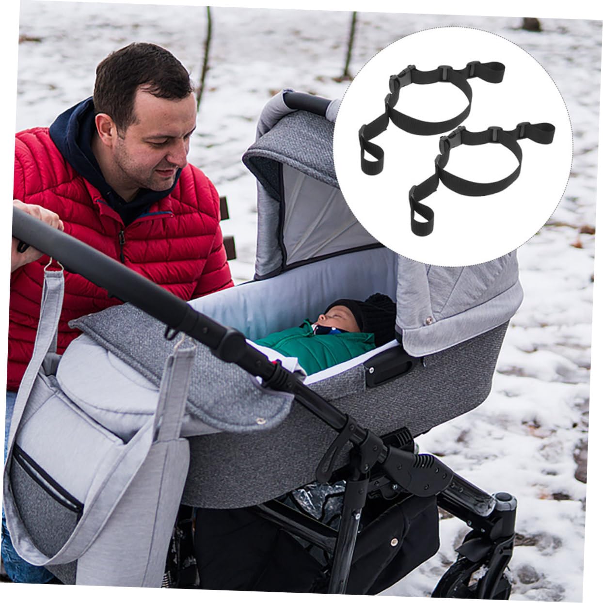 KOMBIUDA Replacement Straps 3pcs Set Black 38mm Wide Harness Belt for Stroller Seat