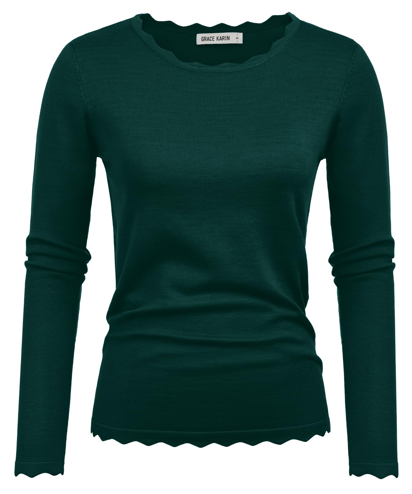 GRACE KARIN Womens High Stretchy Long Sleeve Pullover Sweater Blouse Top