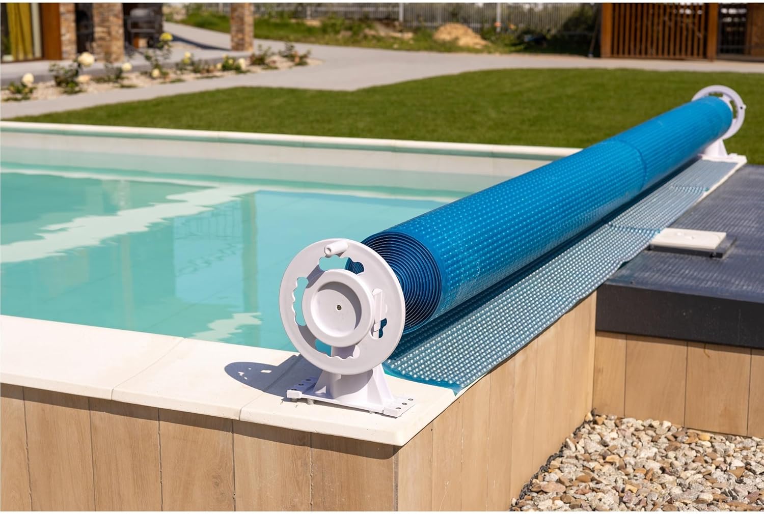 Swim Central White Inground Pool Resin Solar Reel System - 16.5" - 2pc