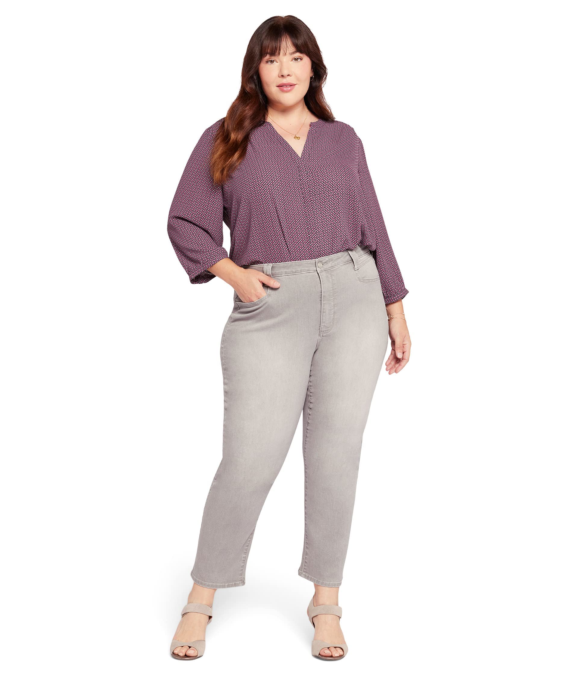 NYDJPlus Size Relaxed Straight Ankle Square Pockets in Hamstead, Hamstead, 22 Plus