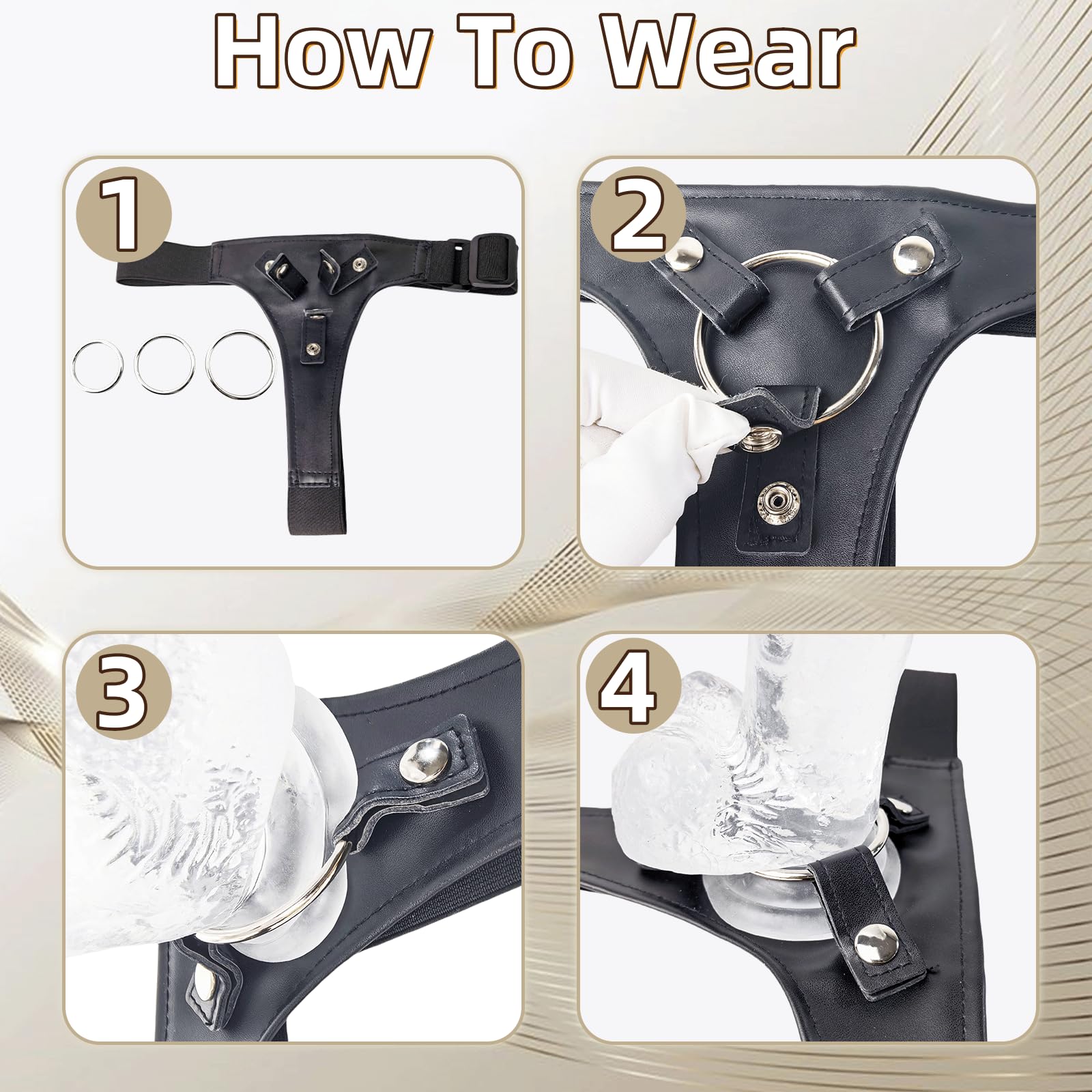 Strap On Dildo Imbracatura Strap-On per Coppie Uomo Donna Pene Realistico in Silicone Indossabile Plug Anale Giochi per Adulti Sesso Coppia SM Lesbiche Stimolazione del Punto G Bondage Sex Toy, M