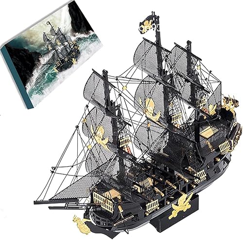 TQBLK Rompecabezas de metal 3D para adultos, kits de modelo de metal 3D con 307 piezas, rompecabezas 3D, barco pirata de perlas negras, para
