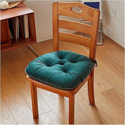 Cojín grueso para sillas de comedor, cojín suave con lazos antideslizantes para sillas de comedor, cojín de asiento de silla de terciopelo (color