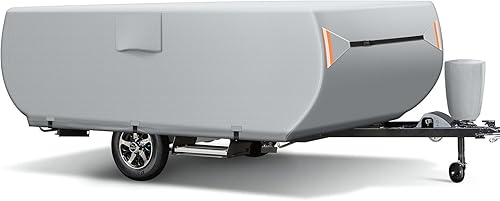 Funda plegable plegable para caravana de 8 a 10 pies, protección mejorada de alta resistencia, impermeable, con 3 correas inferiores, protección
