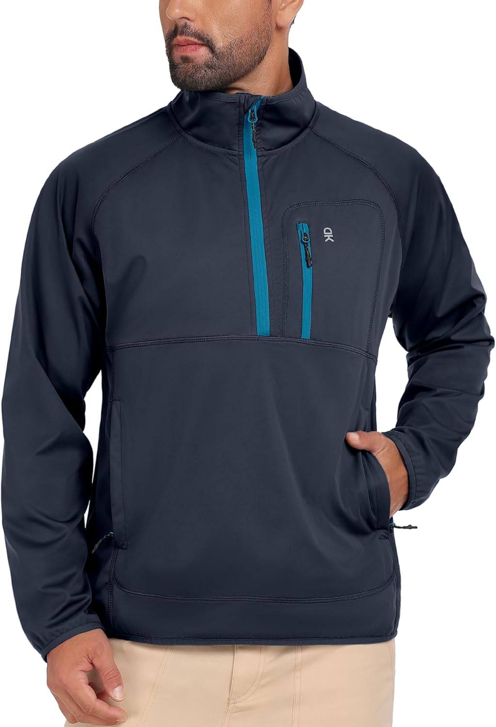 Little Donkey Andy Men's Golf Pullover 1/4 Zip Sweatshirts Waterproof Windbreak Quarter Zip Golf Jacket with 3 Pockets
