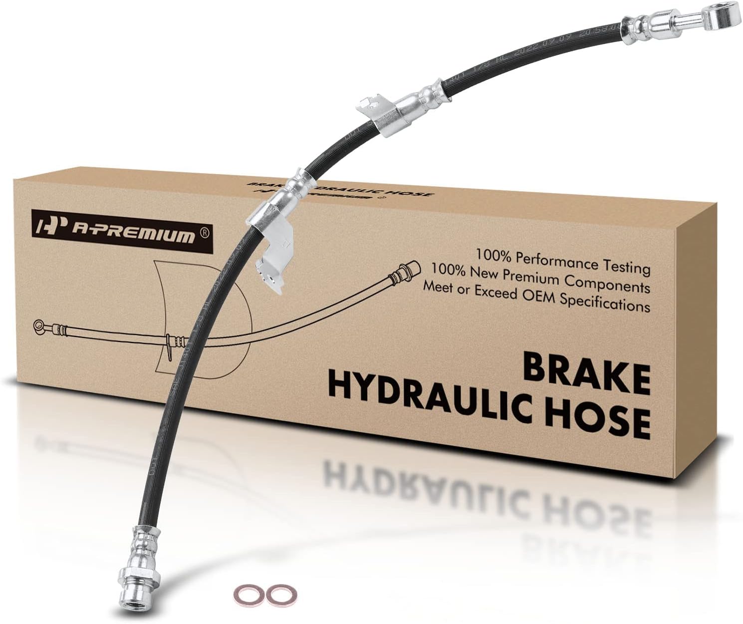 A-Premium Front Passenger Brake Hydraulic Hose Compatible with Kia Models - Rondo 2007 2008 2009 2010 - Replace# 587321D000DS