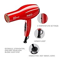 Vista 4 de Kiss Products Red Detangler Dryer Plus 3 Attachments, 1.75 Pound
