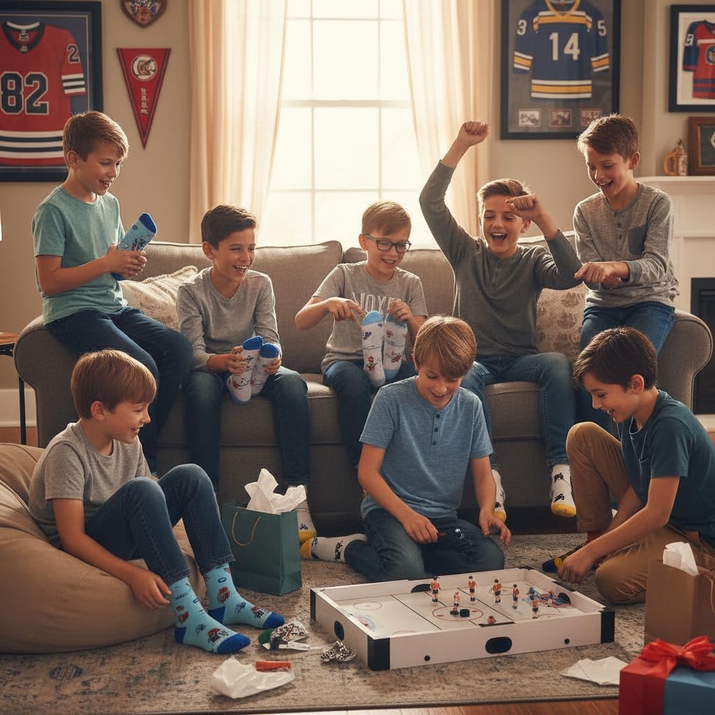 Belloxis Funny Athletic Socks 5 Pcs, Multi-Sport Design (Basketball, Baseball, Soccer, Hockey), Crew Socks for Boys Girl - Image 5