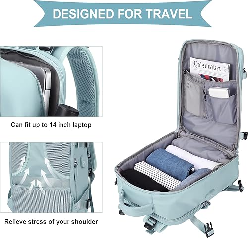 Miniatura 6 de Mochila de viaje grande para mujer mochila de transporte mochila de senderismo impermeable para deportes al aire libre casual mochila escolar Azul