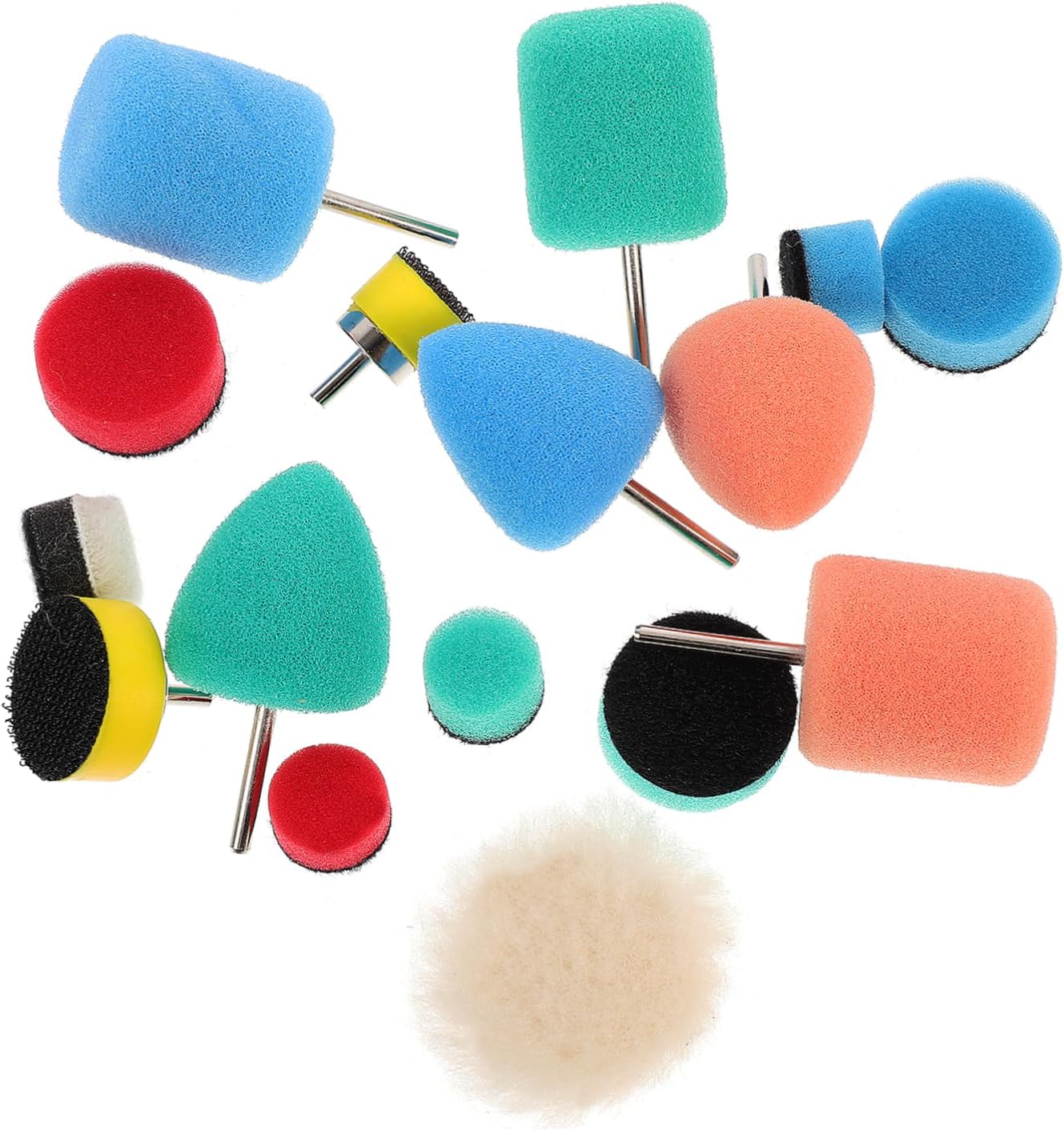 64pcs Buffing Sponge Pads Kit for Car Polishing Wheels Lightweight Polisher Equipment for Electric Pneumatic Machines Cleaning Sponges for Furniture