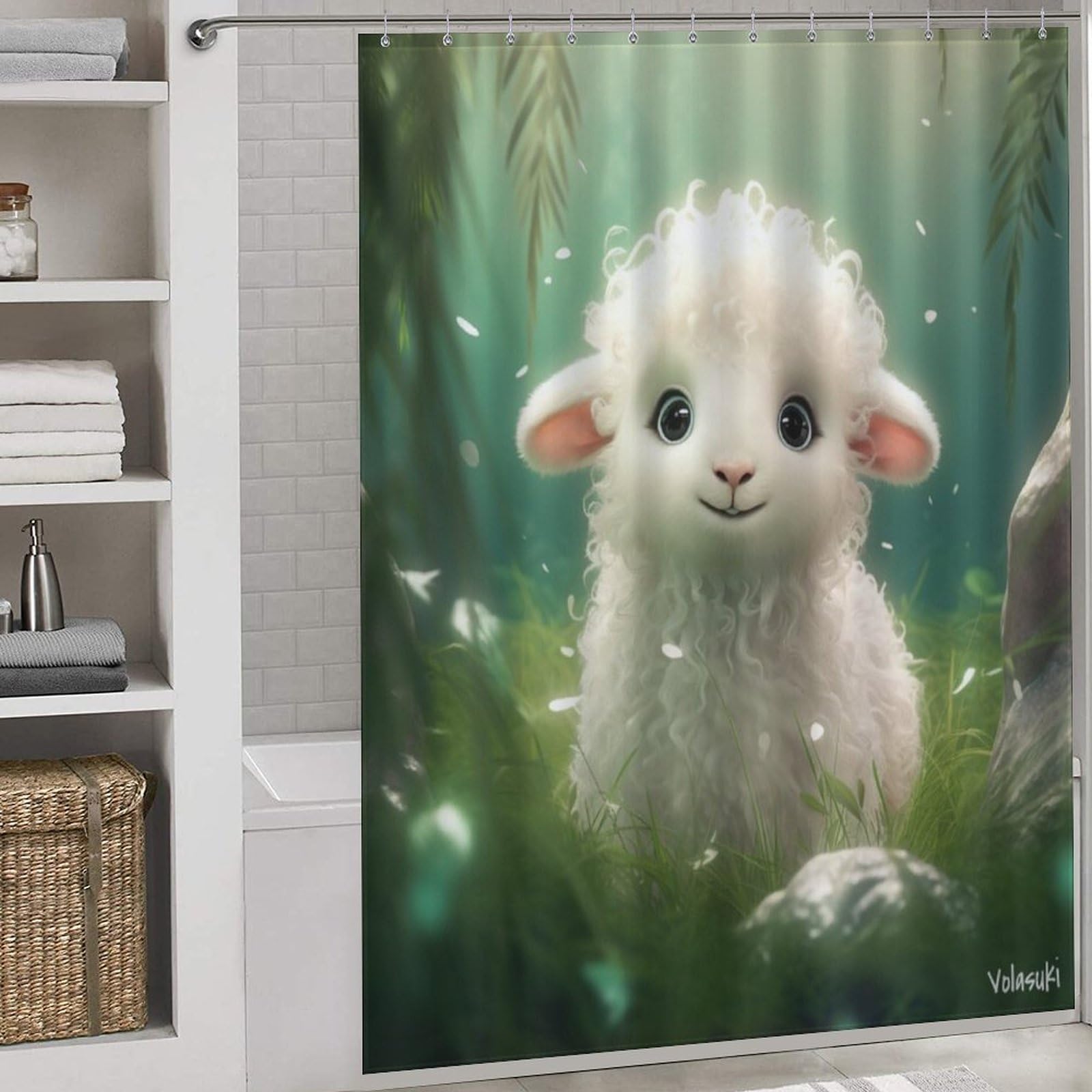 Rideau de douche mouton mignon pour embellir la salle de bain des enfants