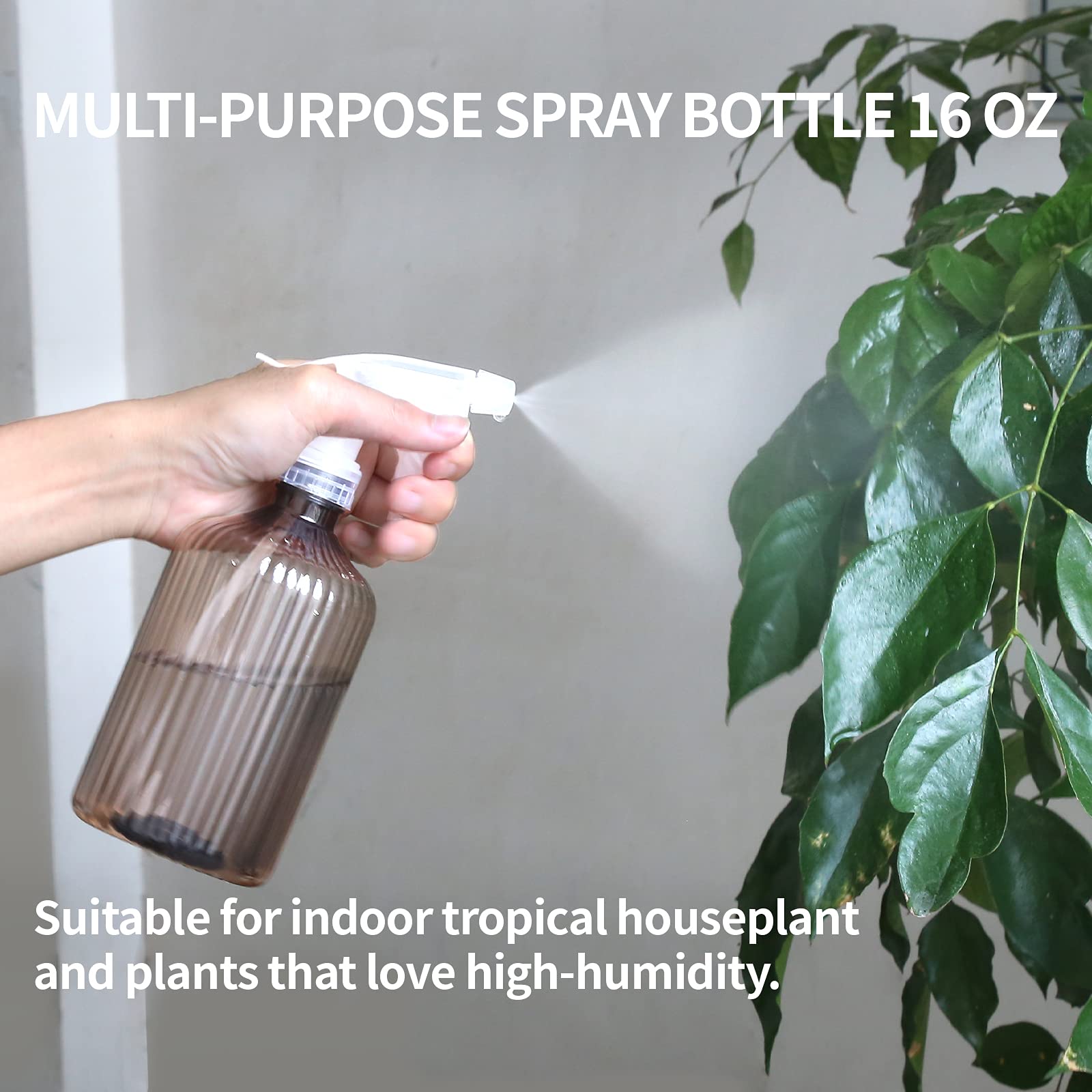 ONEDONE Gießkanne für Zimmerpflanzen, langer Auslauf, kleine Gießkanne, 100 ml, Pflanzengießkanne für Zimmerpflanzen, Zimmerpflanzen, Gartenblumen mit Sprühflasche, Quetschflasche (Bernstein)