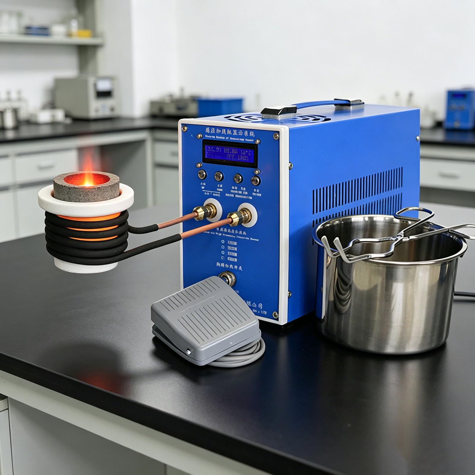 Alsup 3Kw 2-6Kw High Frequency Induction Heating Machine Metal Melting Furnace With Full Accessories And Foot Switch For Welding Forging Annealing And Brazing