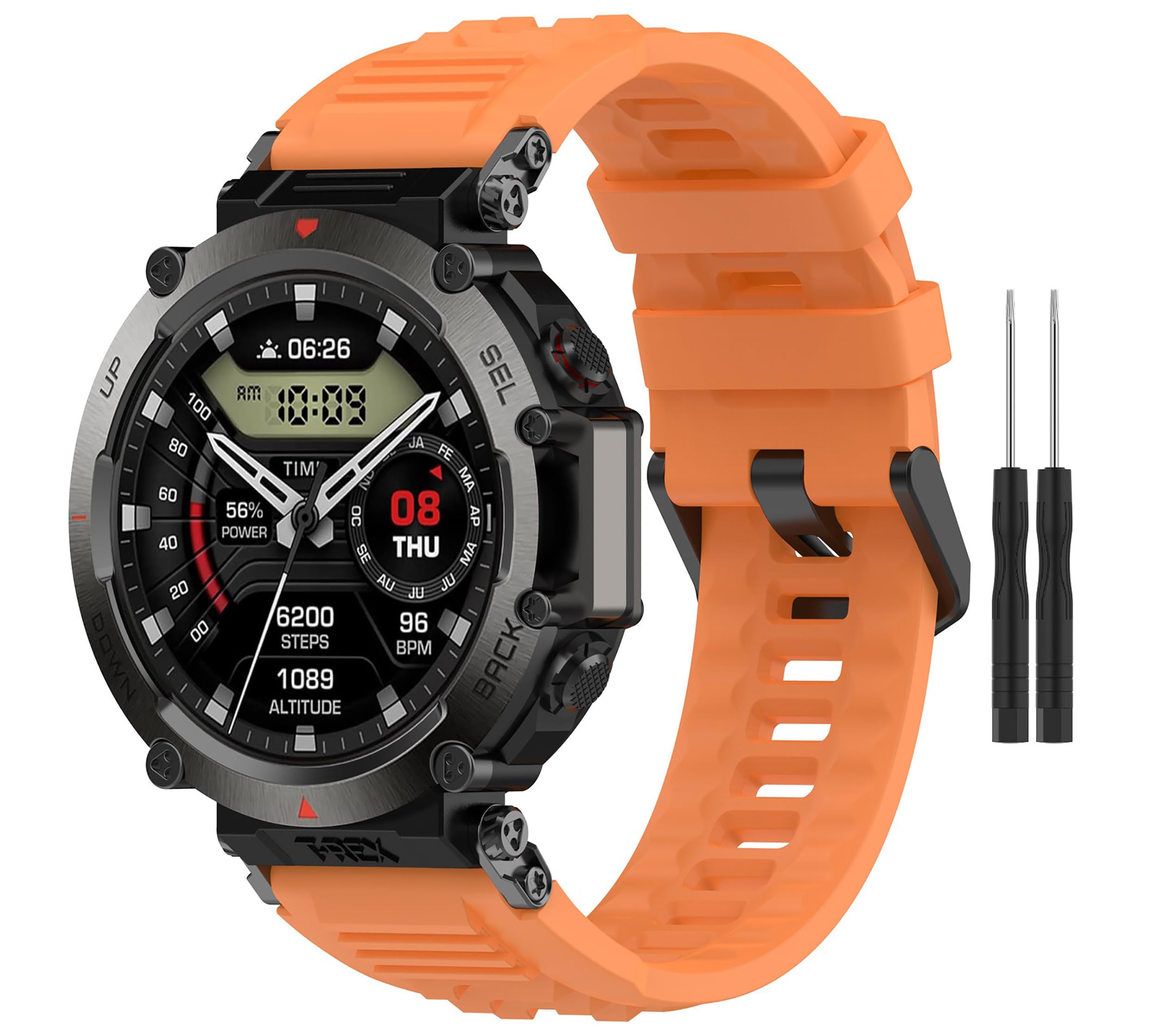 xhKJO Smart Watch Strap Compatible for Huami Amazfit T-Rex Ultra, Silicone WatchBand Wrist Strap