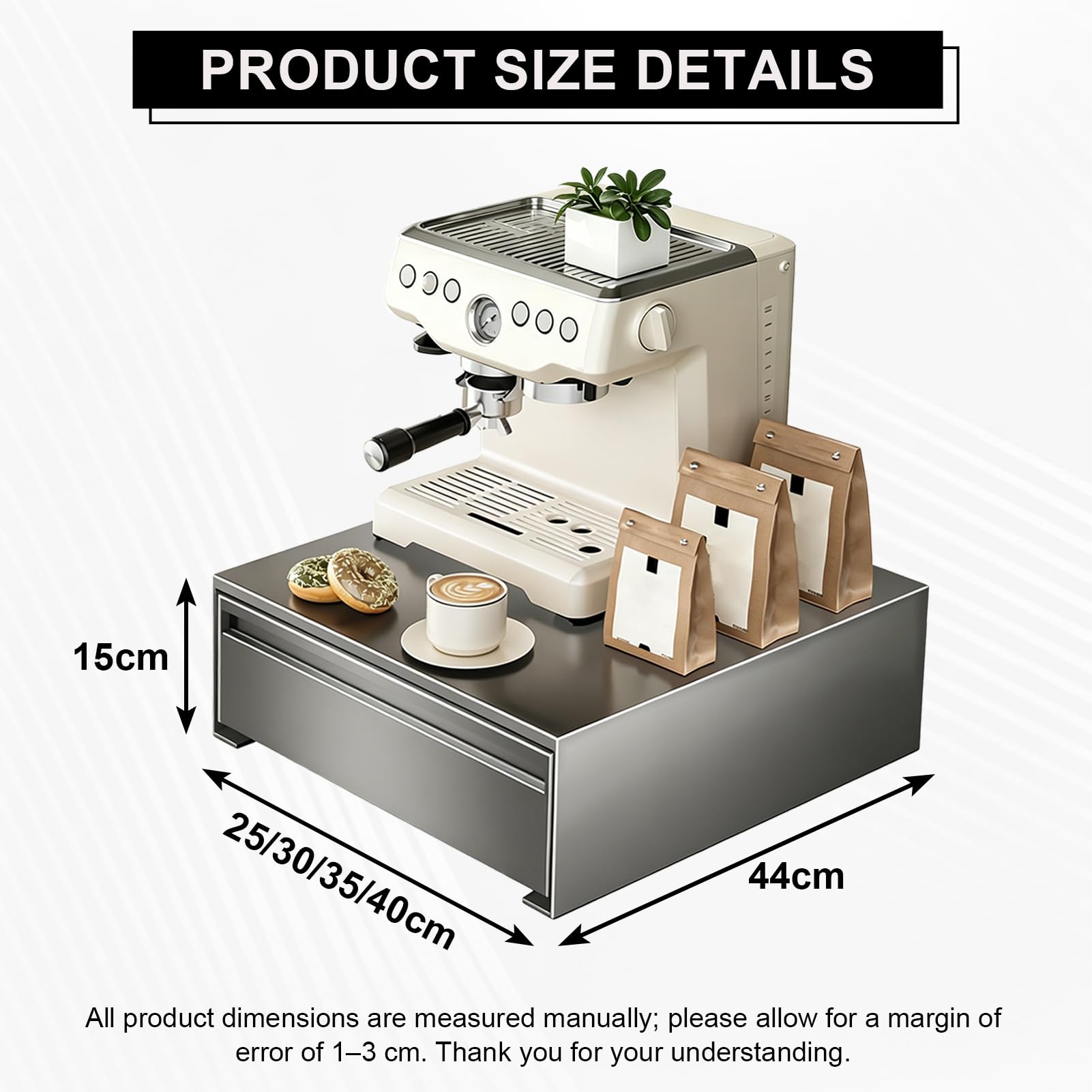 Supporto per microonde in acciaio al carbonio con cassetti estraibili, scaffale portaoggetti da cucina, organizer per elettrodomestici da cucina, design salvaspazio, altezza 25 cm