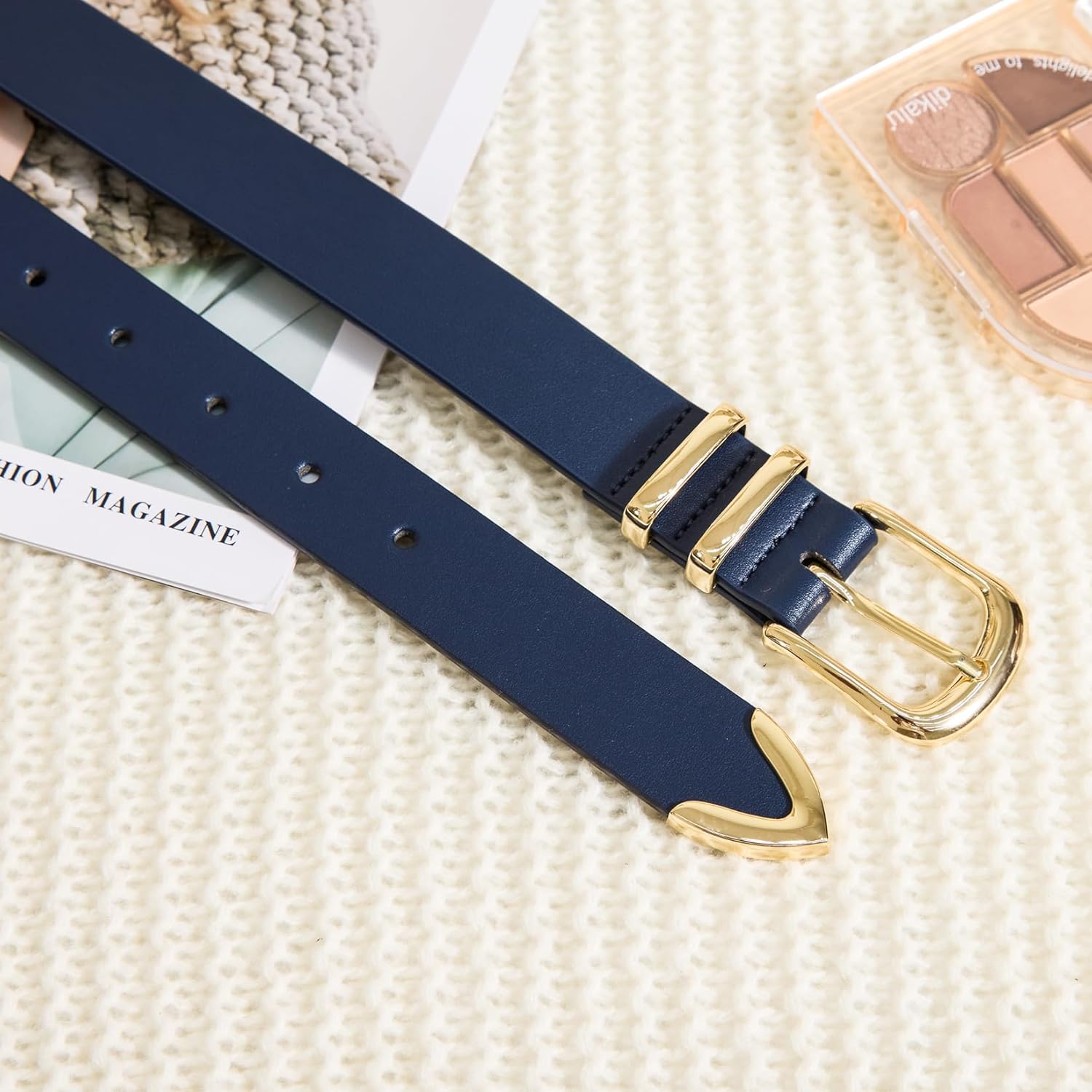 VATAN Women Leather Belt for Jeans Dresses Pants Fashion Ladies Casual Waist Belt with Gold Buckle - Image 3