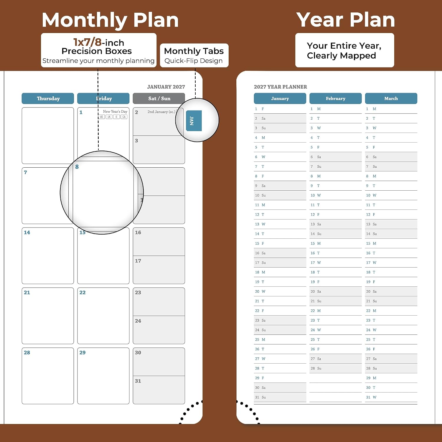 Weekly Monthly 2026-2027 Planner (July 26-Dec 27),6.5"x3.75" image 4
