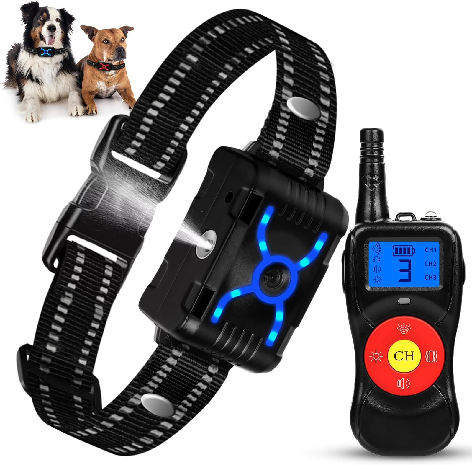 Anti Barking Dog Collars, Bark Collar with Remote, Anti Bark Control on