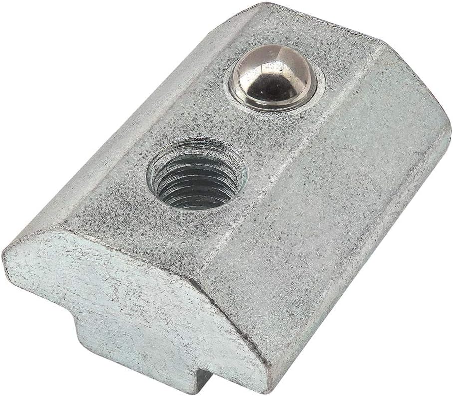 13051, 15 40 Series M5 x 0.8 Self Aligning Slide in T-Nut Ball Spring (25 Pack)