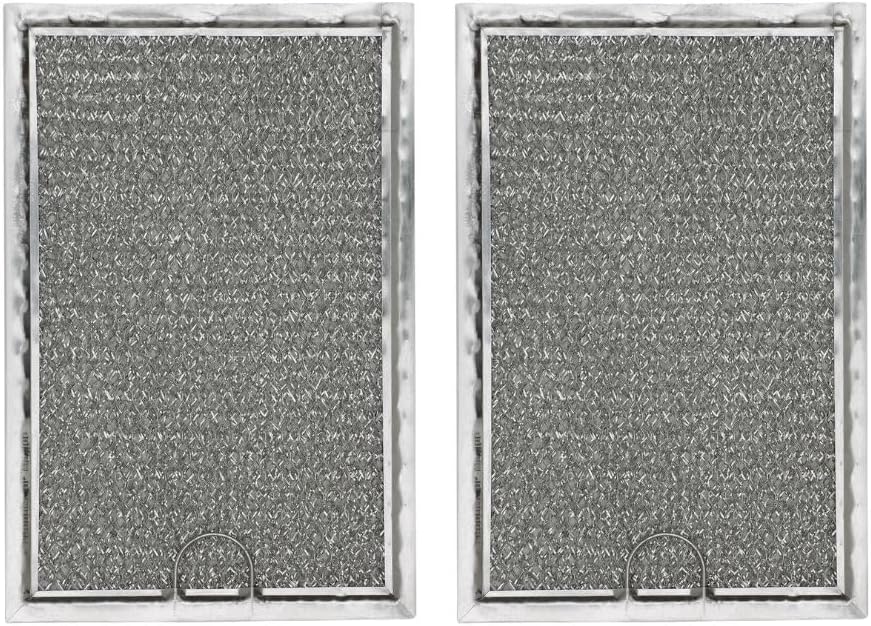 American Metal Filter for GE WB06X10359, RHF0503 Microwave Grease Filter, 5-1/16" x 7-5/8" x 3/32", Pack of 2