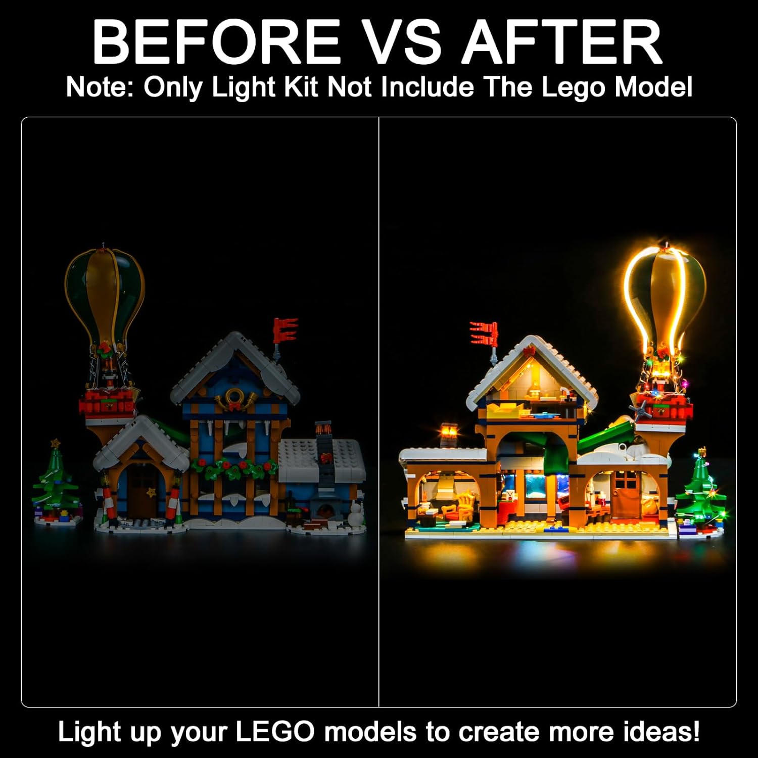Upgraded Led Light Kit Compatible with Lego Santa's Post Office Building Set, Lights Decoration Compatible with Lego 10339 (Model Not Included)