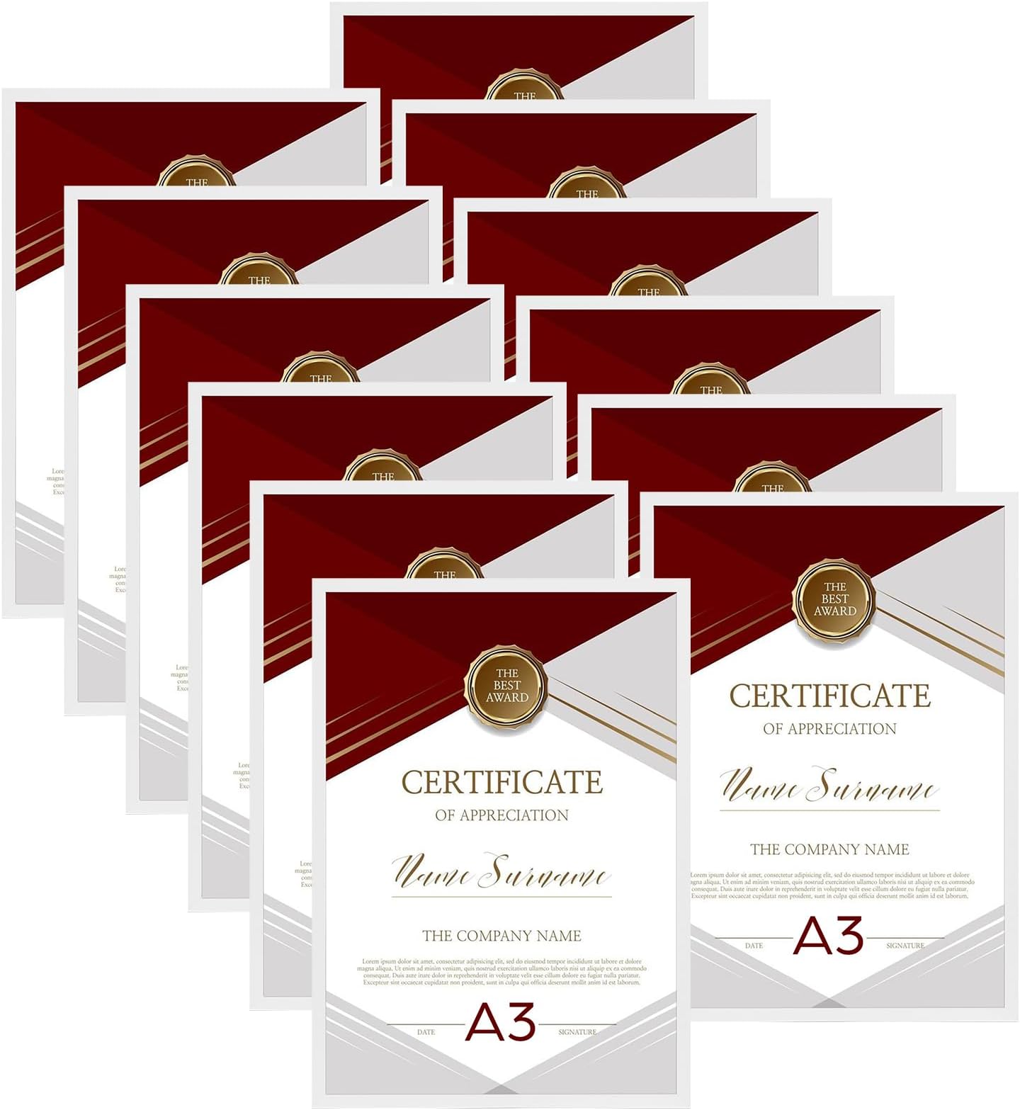 Giftgarden 12 Pack A3 Picture Frame, White A3 Photo Frame for Displaying Prints, Posters, Landscapes, Portraits, and Artwork