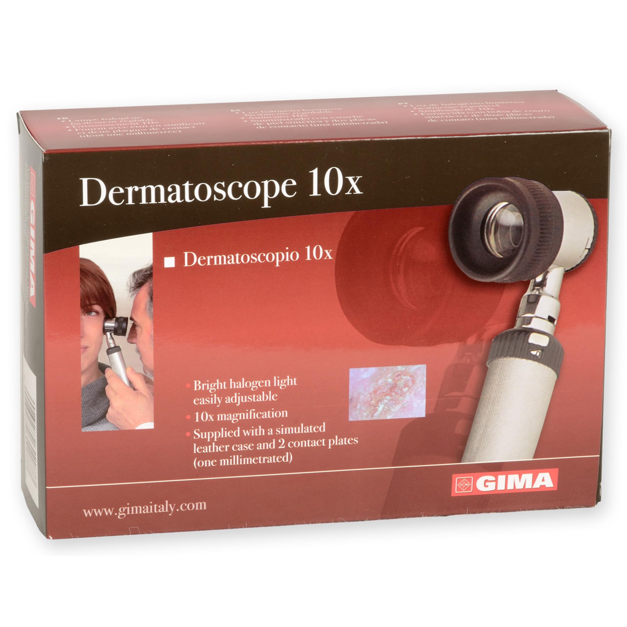 Gima 31187 Dermatoscopio Xenon Alogeno, 10X