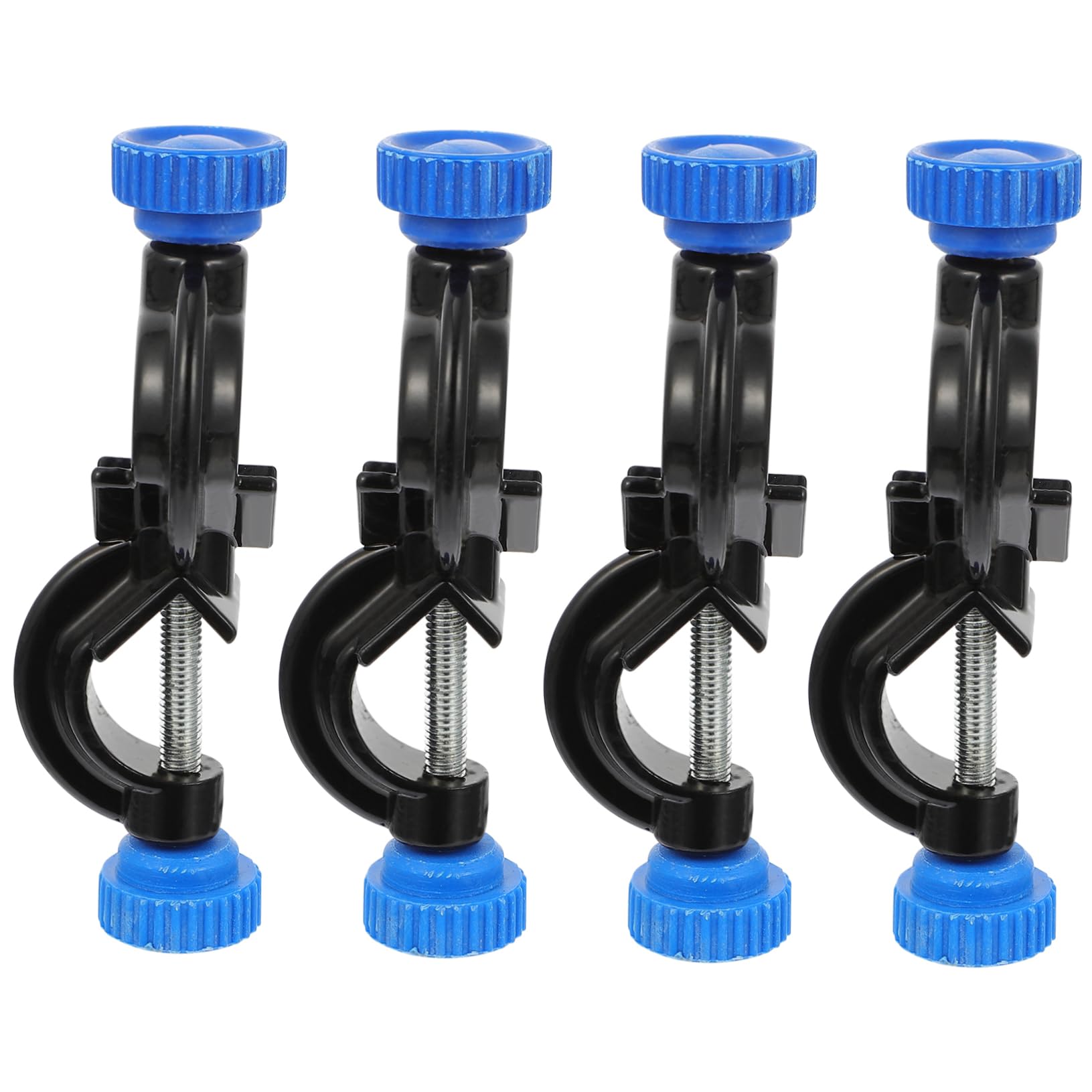 FELTECHELECTR 4pcs Iron Stand Accessories Extender Labs Supplies Clips Clamps Holder Labatory Clamps Heavy Duty Tarpaulin Clips Gooseneck Adjustable Base Adjustable Clamp Bracket Aluminum Black