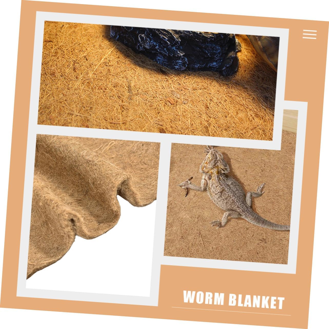 Jute Fiber Worm Blanket for Worm Farms Lizard Terrarium Cushion Manure Loading Pad for PET Containers Sturdy Non-Slip Design