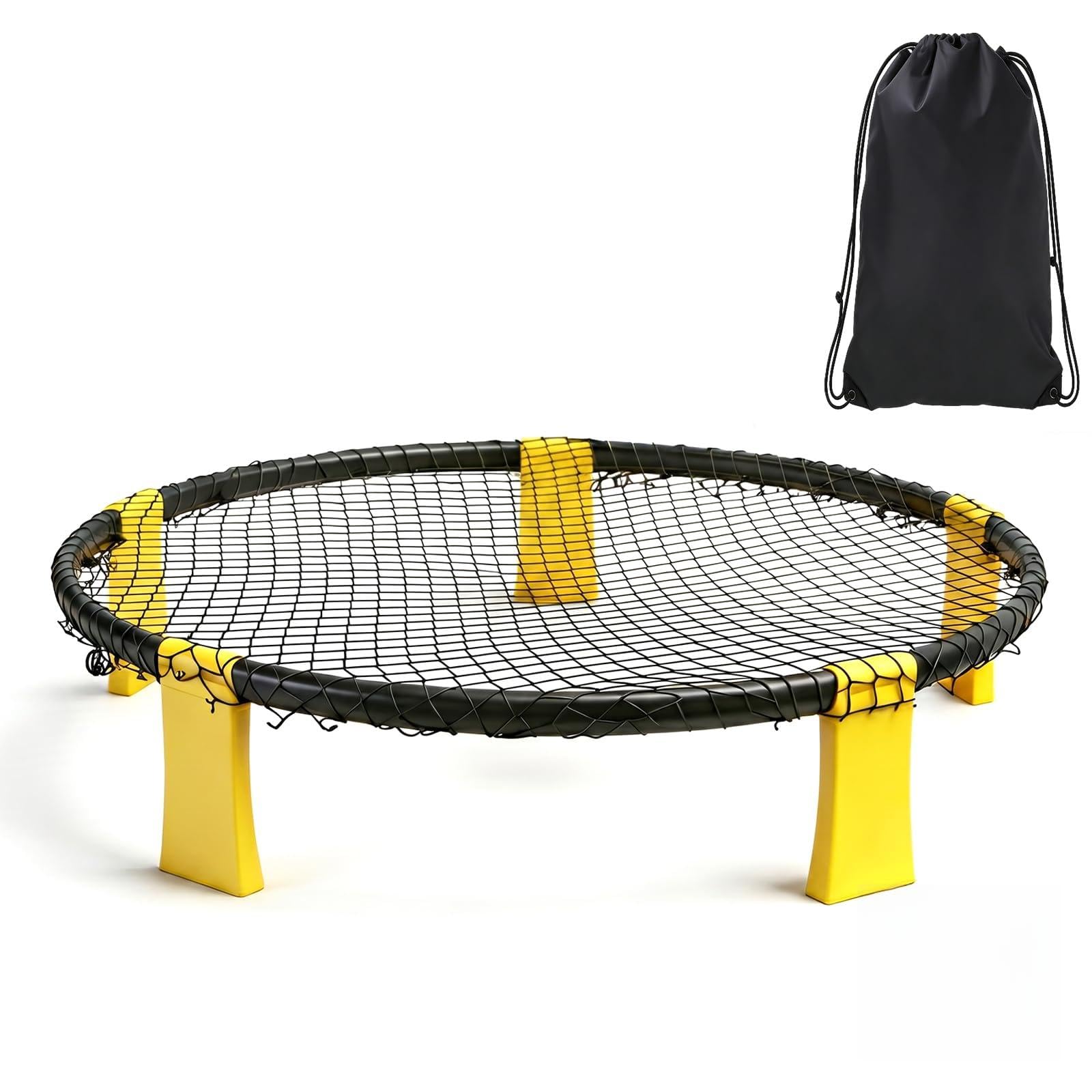 Set Roundnet Completo con 3 Palline, Rete, Pompa e Borsa da Trasporto, Gioco da Spiaggia e Giardino per 2-6 Giocatori