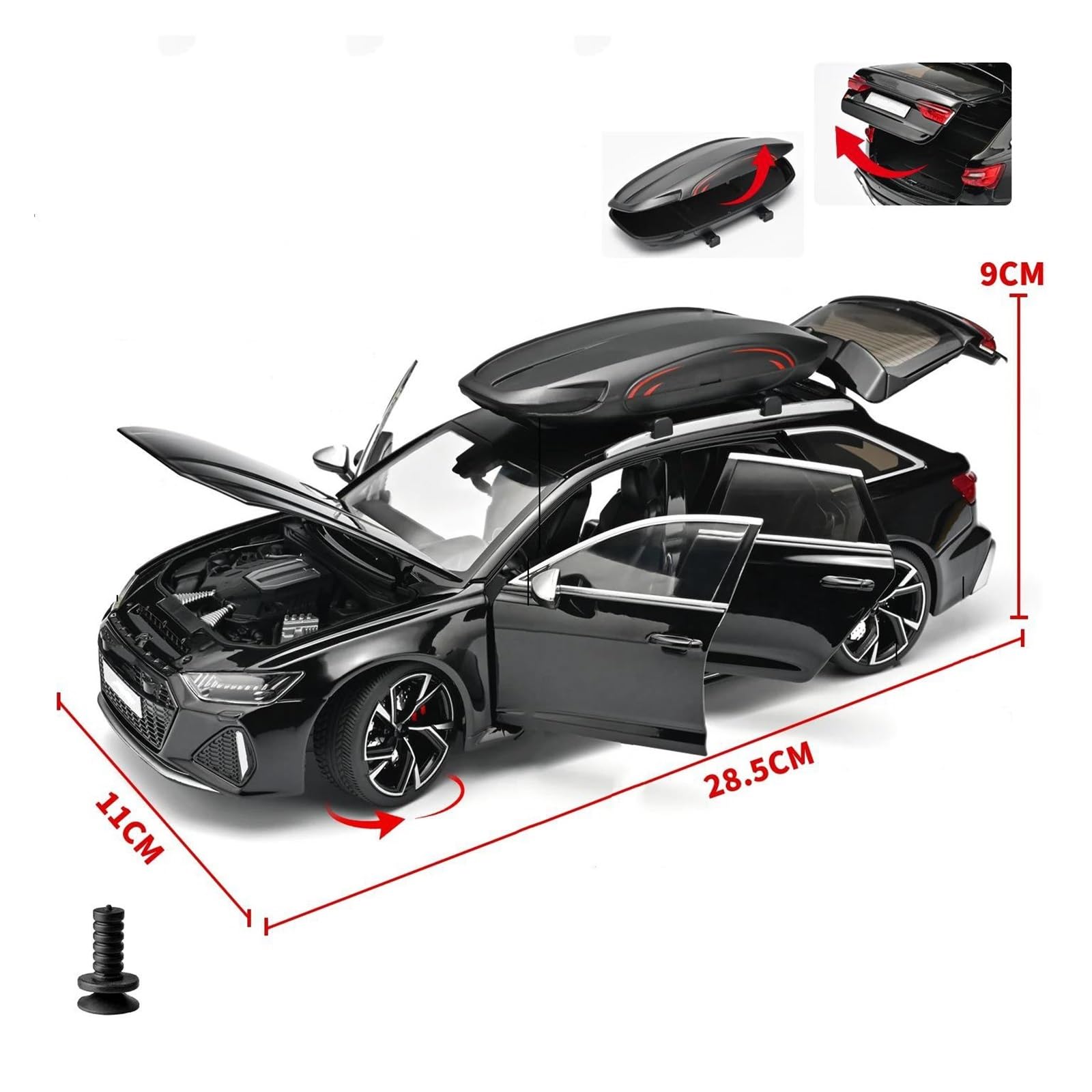 Automodello 1:18 Per Audi RS6 Modellino In Lega Metallica Pressofusa | Nero